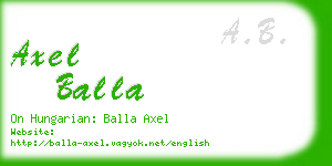 axel balla business card